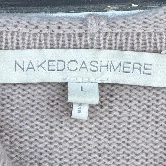 NAKEDCASHMERE Krystie Cashmere Cropped Zip-Up Hoodie Sweater SILK RAIN - Picture 5 of 5